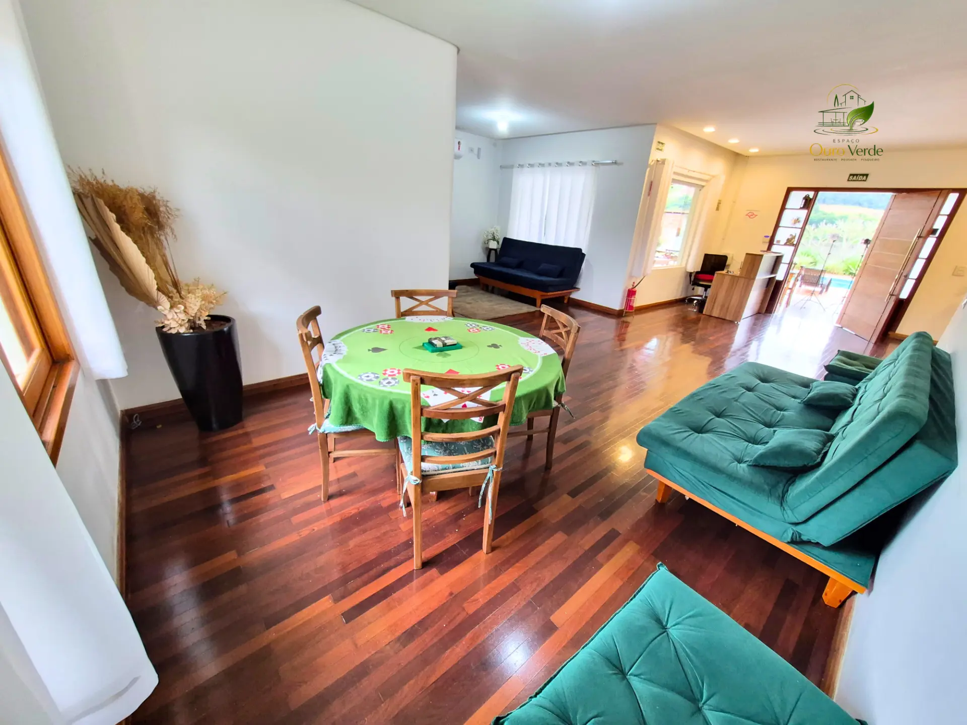 Sala de jogos e convivência da pousada